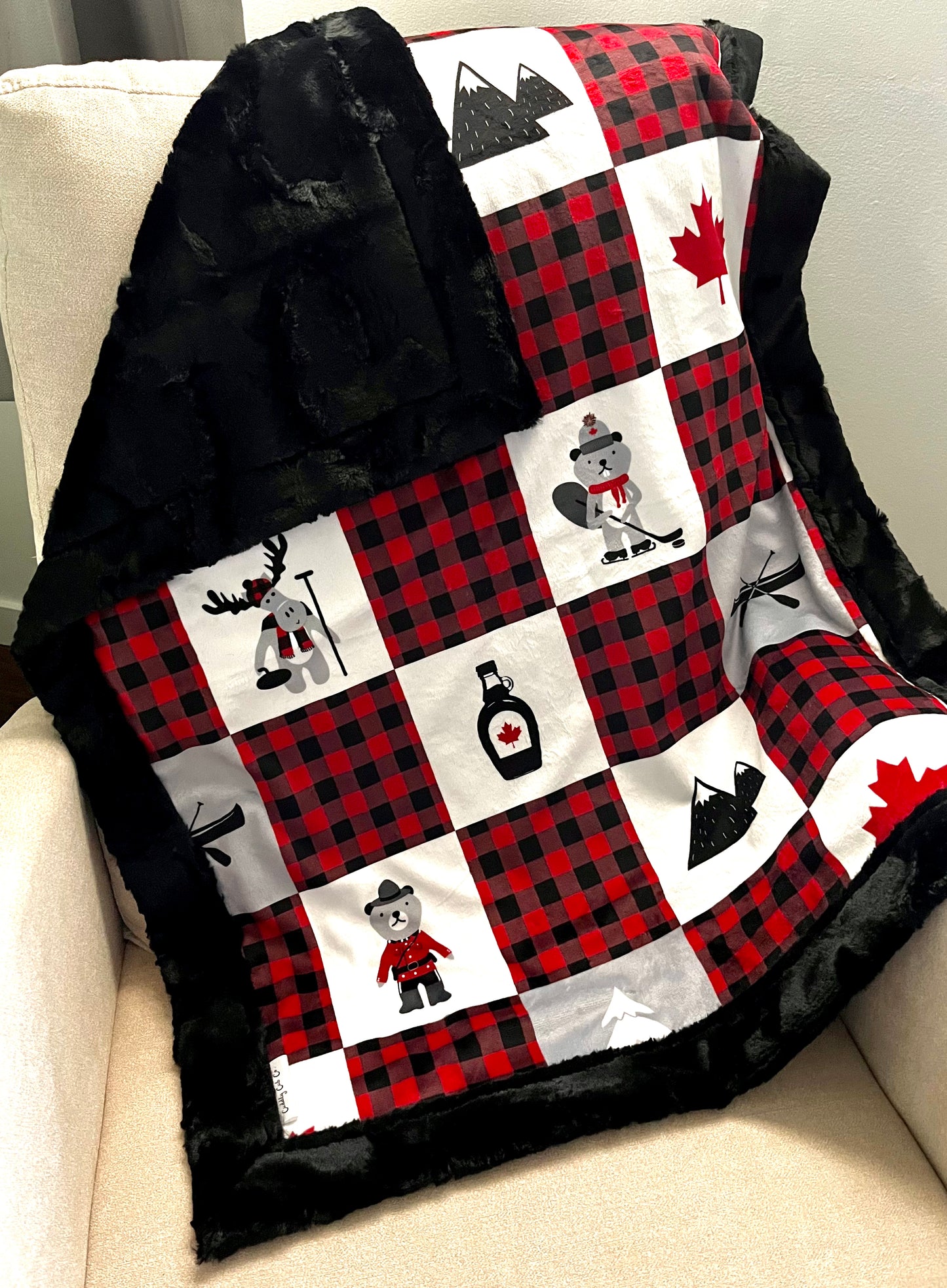 Canadian Themed Patchwork Baby Blanket