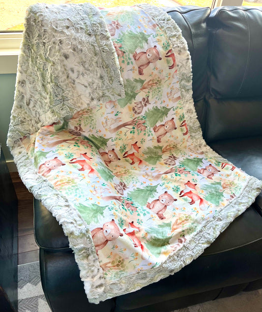 Woodland Animals Crib/Toddler Blanket