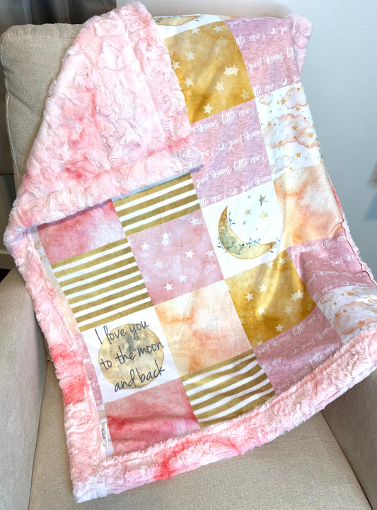 “I Love You To The Moon And Back” Baby Blanket