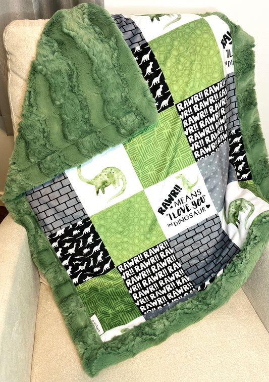 “Rawr Means I Love You in Dinosaur” Baby Blanket