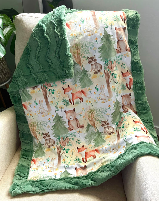 Woodland Animals Baby Blanket